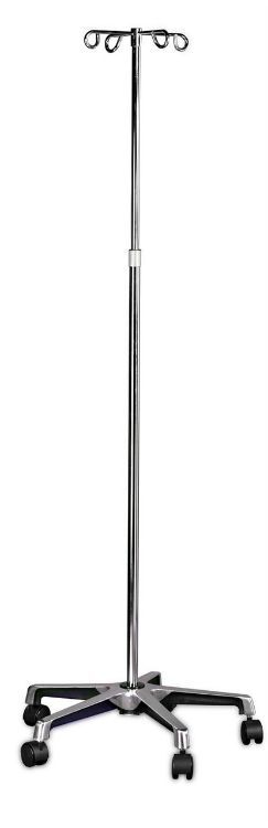 I.V. Pole - 5 Casters, 4 Prongs