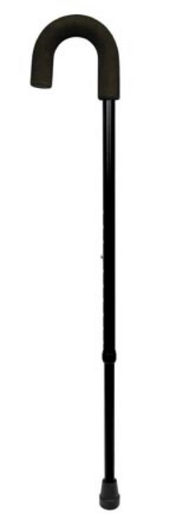 J-Handle Cane with Soft Foam Pad (Black)