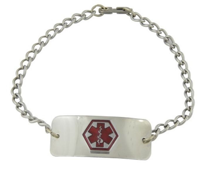 Medical Warning ID Bracelet / Necklace: Men's ID Bracelet