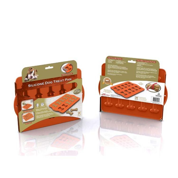 Hugs Pet Products Silicone Baking Tray - Dog Bone Orange 12" x 10" 