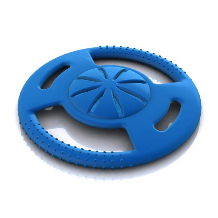 Hugs Pet Products Hydro Dog Saucer Toy Blue 7" x 7" x 1" 