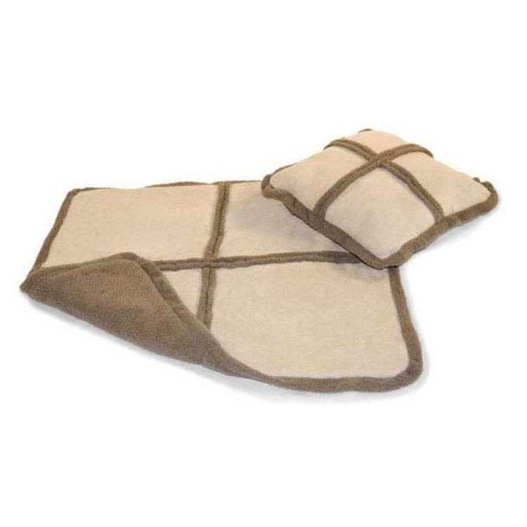 K&H Pet Products Deluxe Throw and Pillow Set Large Gray / Dark Gray 54" x 60" x 1" 