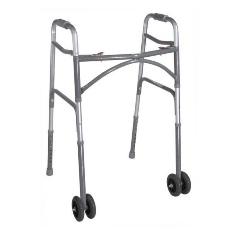 Drive Medical bariatric aluminum folding walker with wheels – Item 10220-1WW