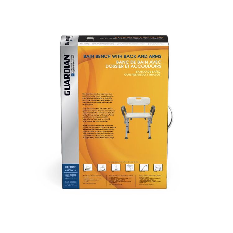 Medline Knockdown Shower Chair With Backrest and Padded Arms