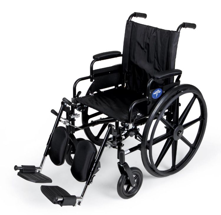 K4 Extra-Wide Lightweight Wheelchair with Swing-Back Desk-Length Arms and Elevating Leg Rests