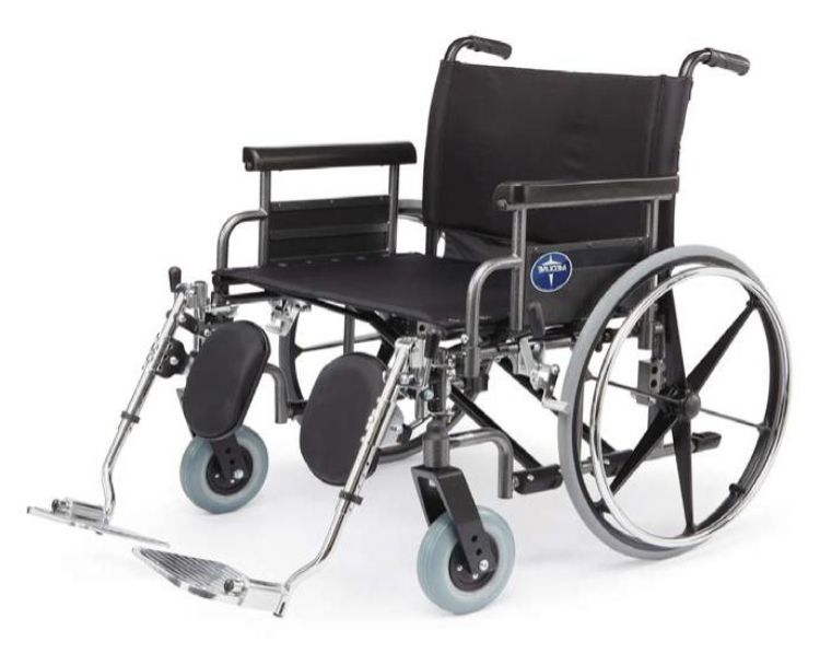 Shuttle Extra-Wide Bariatric Wheelchair with Removable Desk Length Arms and Elevating Legrests