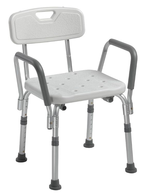 Shower Chair with Back and Removable Padded Arms