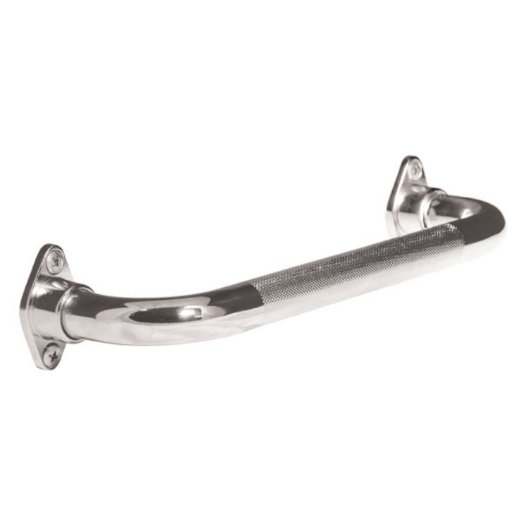 Aqua Sense Knurled Chrome Grab Bar with Rotating Flange