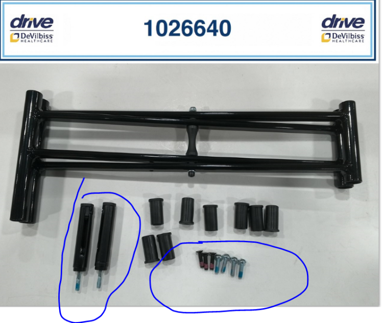 Replacement Cross Frame Assembly Kit For Drive Nitro DLX Walker (Full Set)