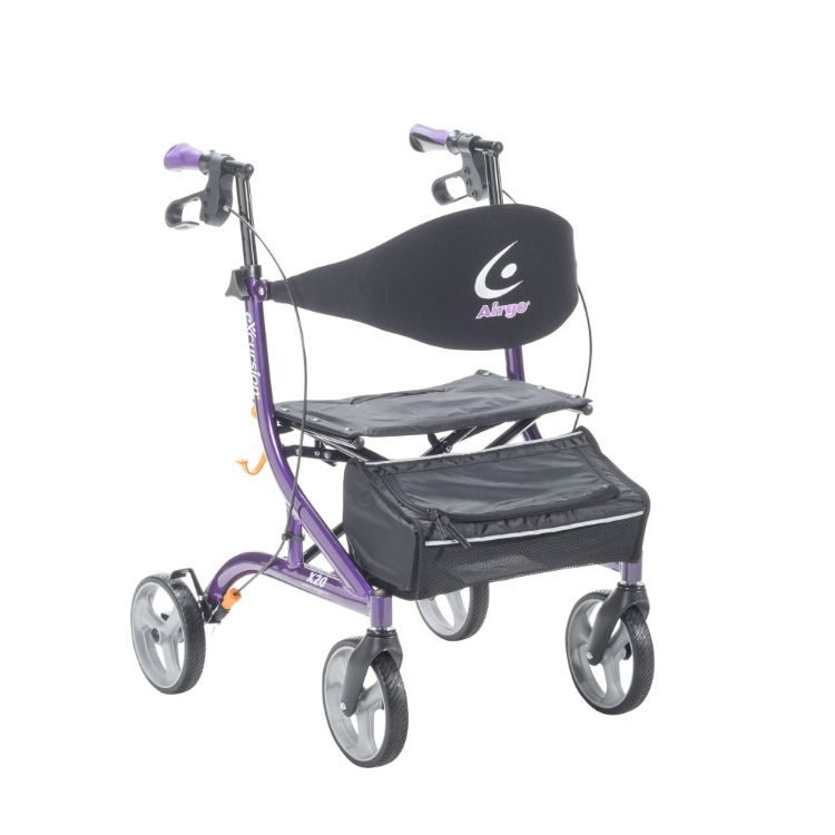 Airgo eXcursion X20 Lightweight Side-Fold Rollator in Eggplant Purple
