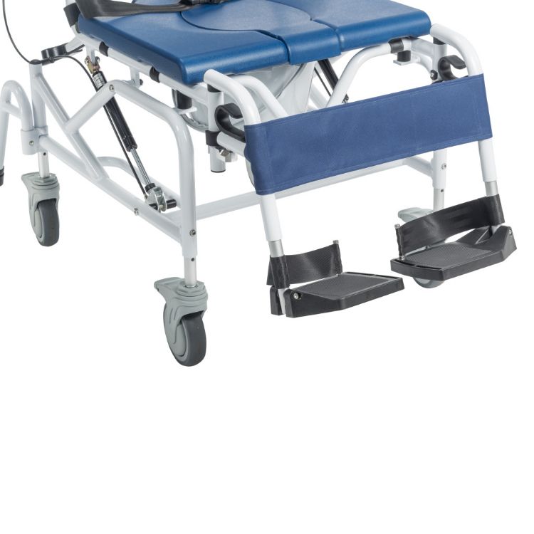 Tilting Aluminum Rolling Shower Commode Chair for Bathing and Toileting Support