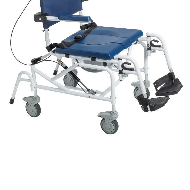 Tilt-In-Space Rehab Shower Commode With Wheels