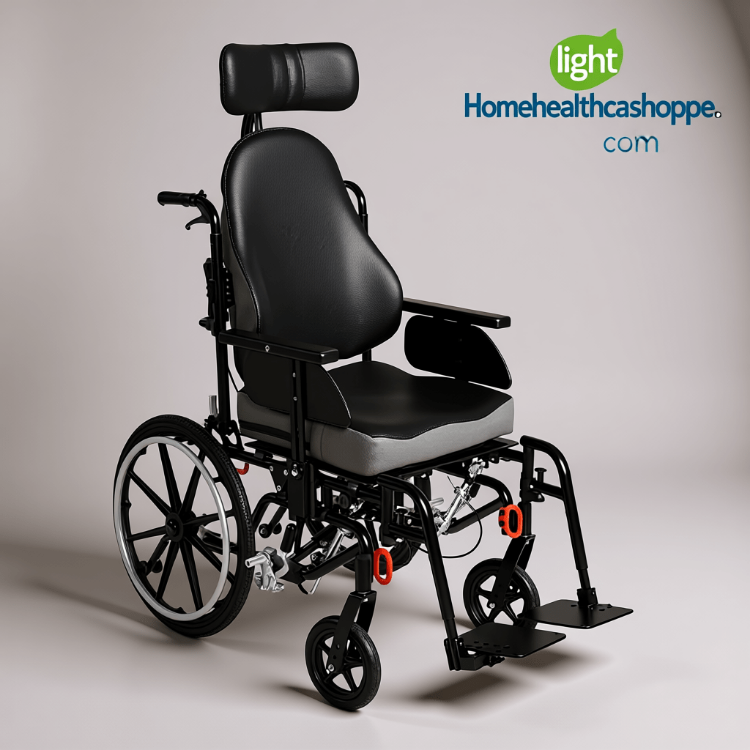 Kanga Adult Folding Tilt-in-Space Wheelchair with adjustable tilt and support