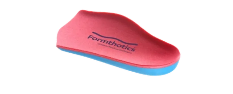 3/4 dual hard Formthotic red blue orthotic insert for narrow footwear