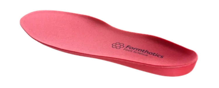 Low Profile Dual Hard Formthotic red high-density orthotic with low arch and cushioned top