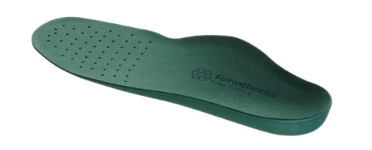 Slimfit Dual Medium Perforated Formthotic green slim-profile orthotic with perforated forefoot