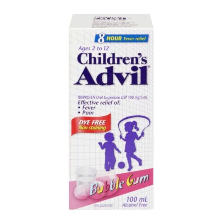 Advil Children’s Suspension Dye Free Bubble Gum fever and pain relief liquid