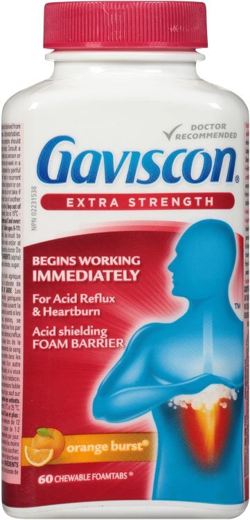 Gaviscon Extra Strength Orange tablets 60 count for acid reflux