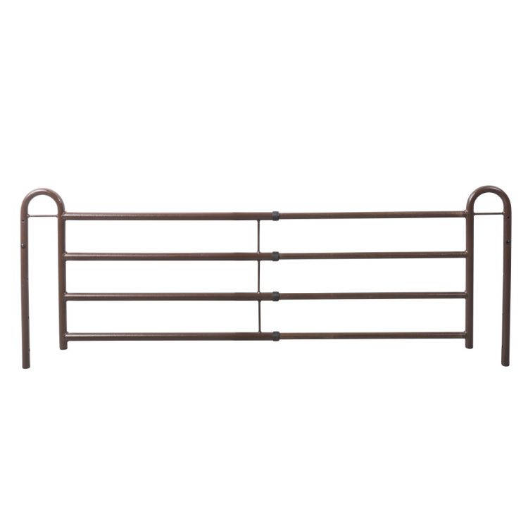 Half and full bed rails with brown-vein finish for homecare beds
