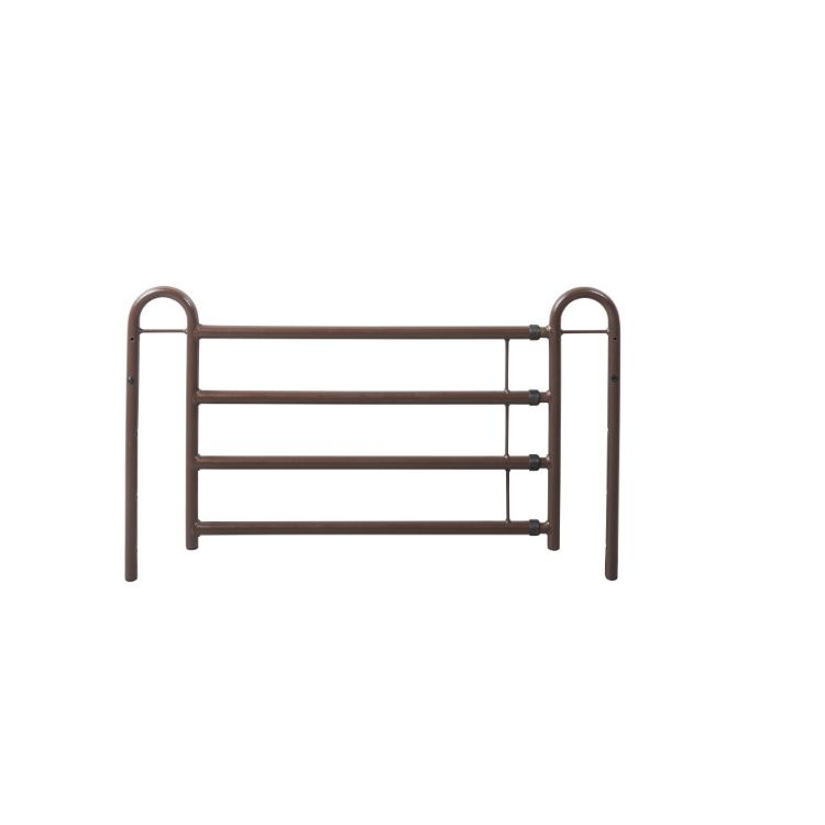 Half and full bed rails with brown-vein finish for homecare beds
