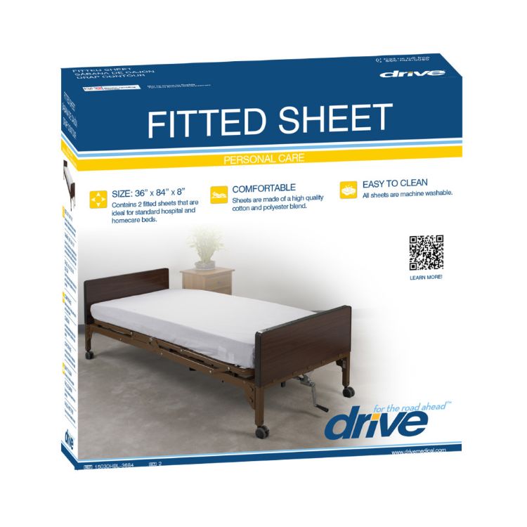 Hospital bed linen kit with fitted sheets for adjustable beds
