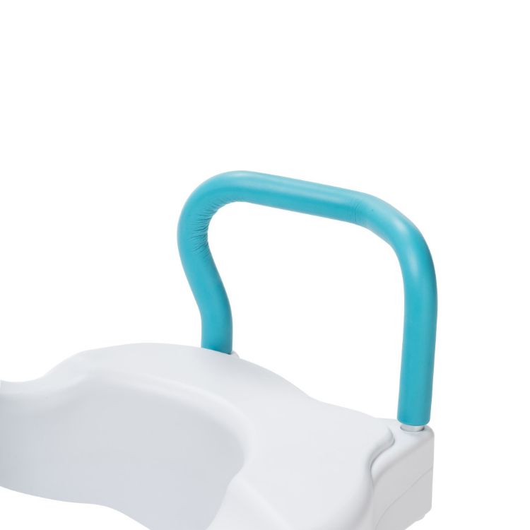 Aquasense contoured raised toilet seat designed for safer sitting and standing