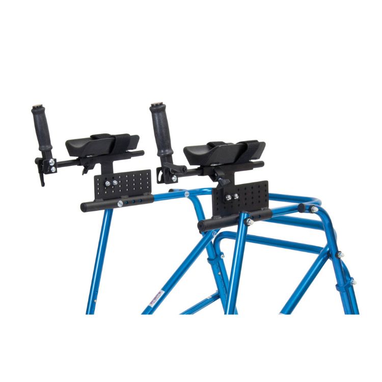 Forearm platforms for Nimbo walker with adjustable handgrips and straps