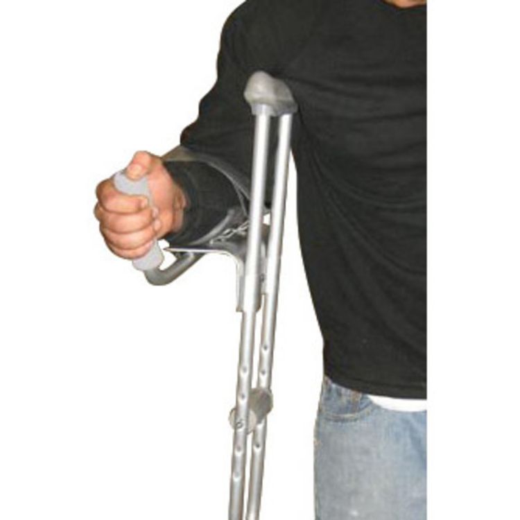 Platform walker attachment with padded forearm cradle and adjustable strap