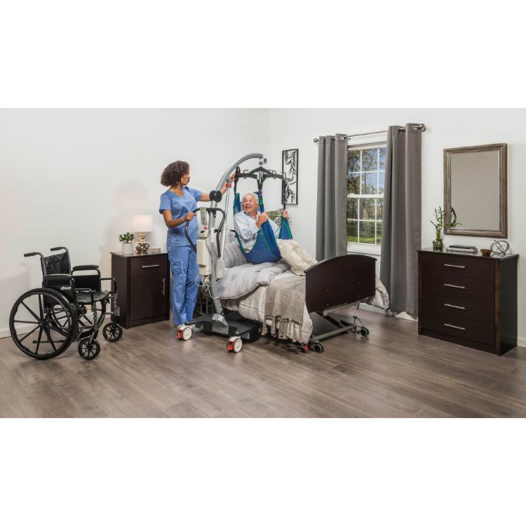 LEVANTAR floor lift with power base and six-point cradle