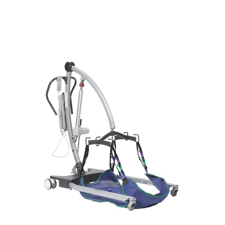 GRAVIS floor lift with manual base and six-point cradle