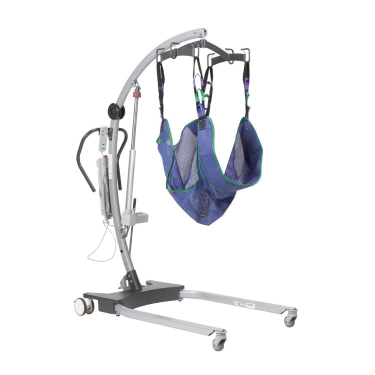 GRAVIS floor lift with power base and six-point cradle