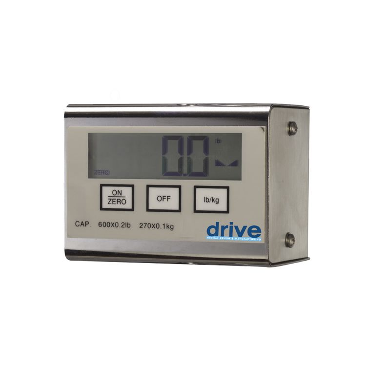 Digital scale attached to a portable patient lift for weighing