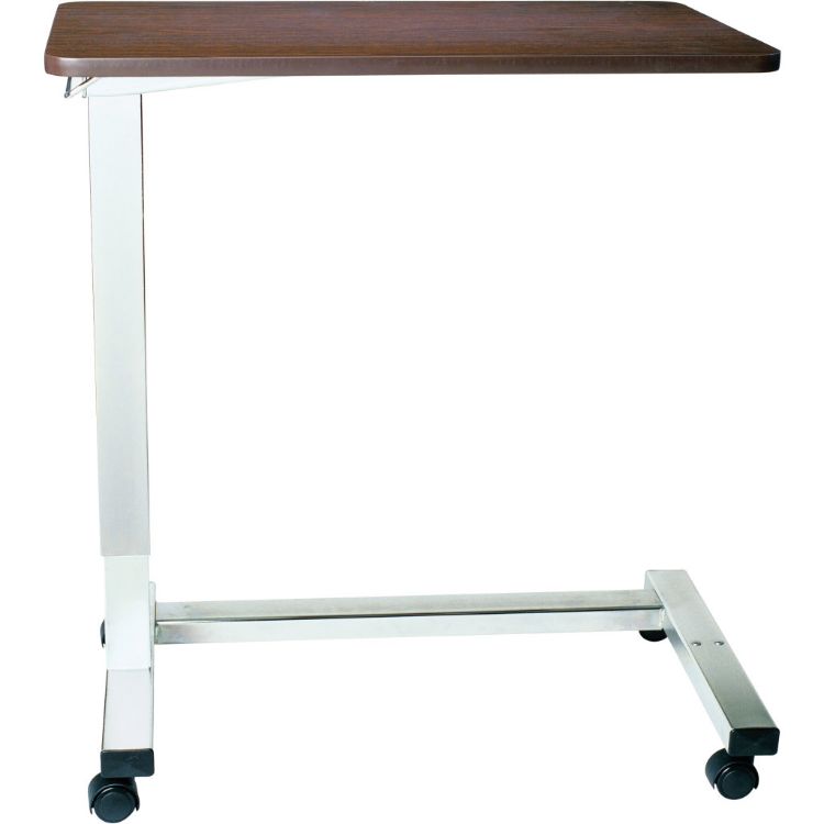 Non-tilt automatic overbed table with U base and adjustable height