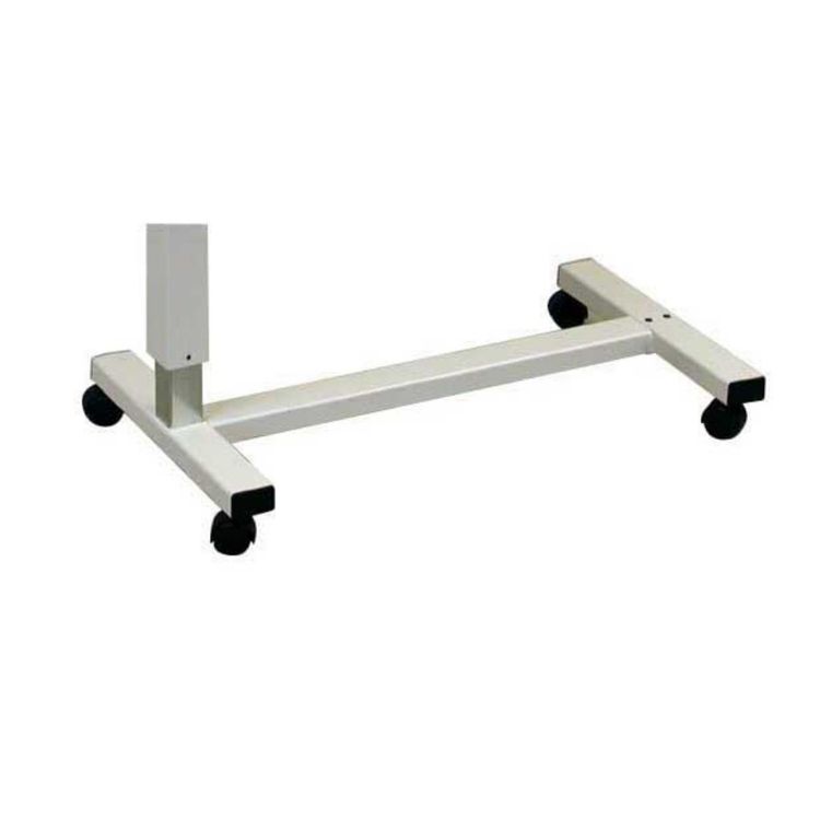 Non-tilt pneumatic cylinder overbed table with H base and adjustable height