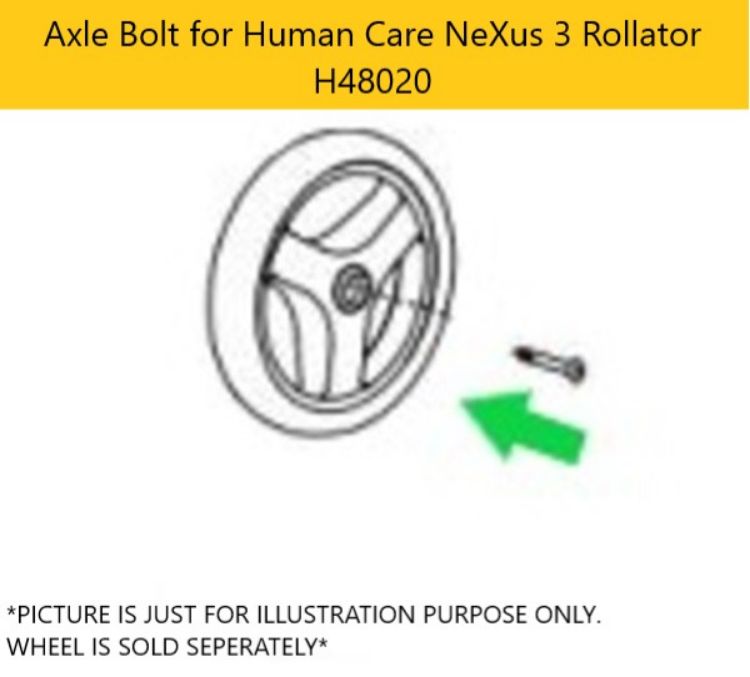 	Axle Bolt for Human Care NeXus 3 Rollator H48020 replacement part