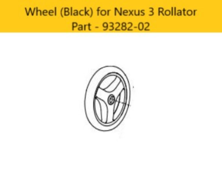 Wheel for Nexus 3 Rollator black part 93282-02