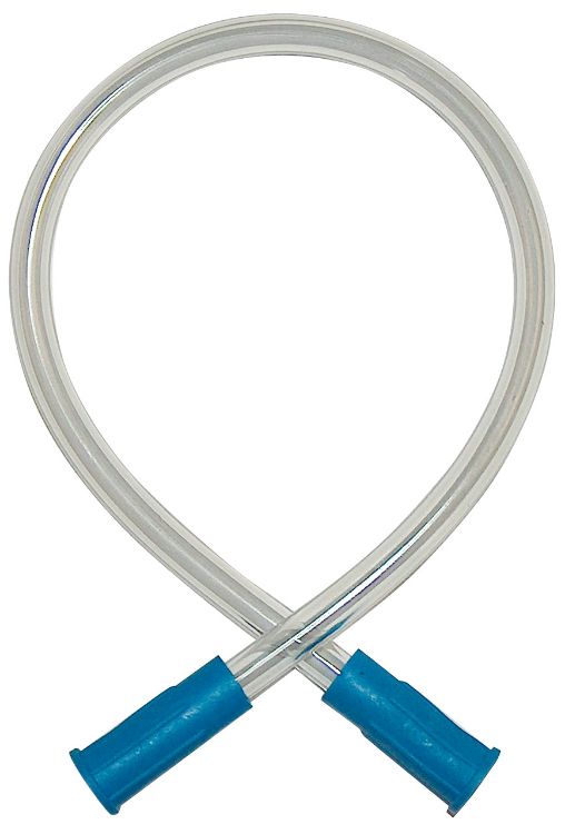 Clear PVC suction tubing with blue tip 10 inch length for Vacu-Aide 27 LPM portable suction machine