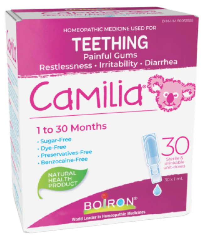 Boiron Camilia Baby Teething liquid doses for gum pain relief